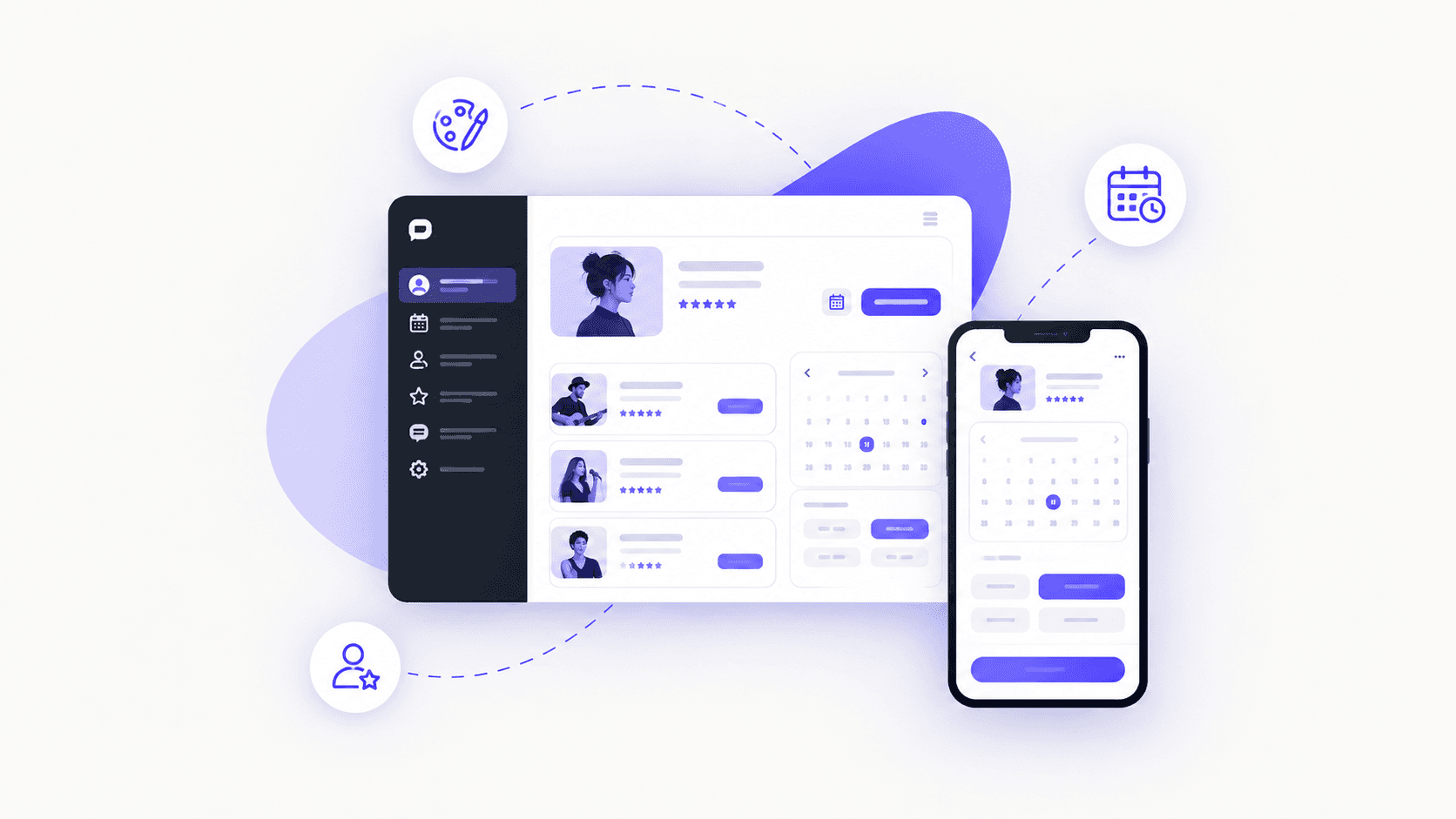 Freelance Artist Booking System web application project preview